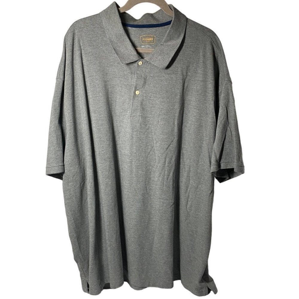 The Foundry Supply Co. Men’s Polo Shirt, Heather Gray,  Short Sleeve,  Size 5XL